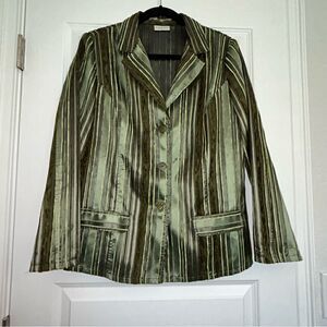 Canda C&A Button Front Ribbed Textured Blazer Jacket